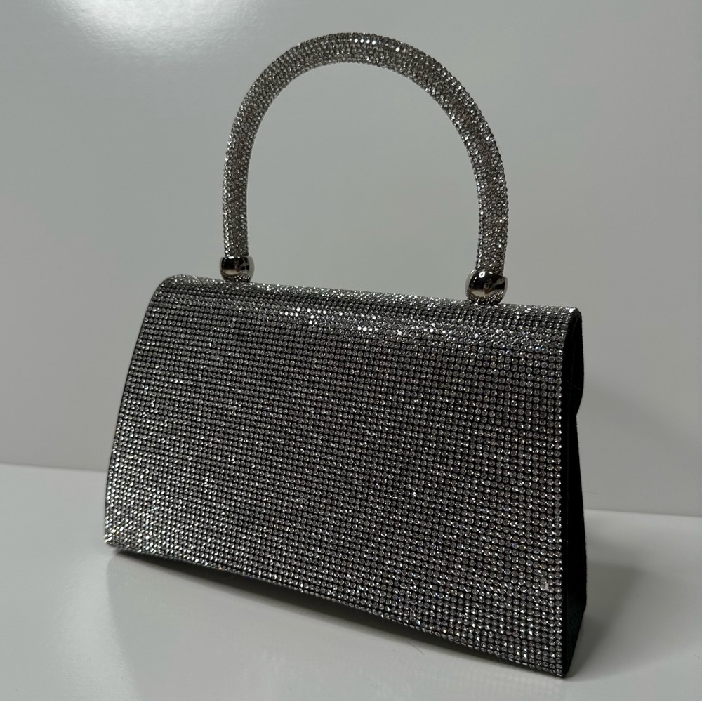Sparkly Rhinestone Mini Top Handle Crossbody Purse - Picture 3 of 7